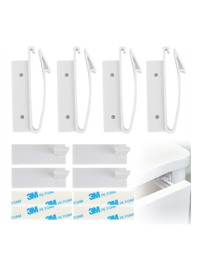 8 Pcs Invisible Child Safety Locks Strong Adhesive Easy Install for Cabinets Cupboards Baby Proofing White - Image 1