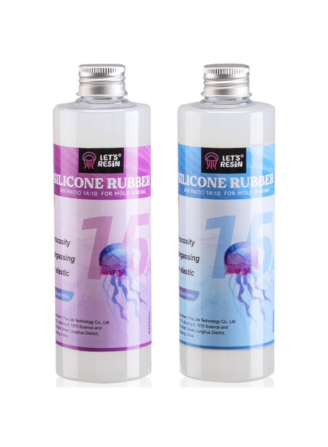 LET'S RESIN مجموعة صنع قوالب السيليكون من Let S Resin 580G 20.46Oz مطاط السيليكون الشفاف السيليكون السائل لصنع القوالب صنع القوالب نسبة خلط السيليكون 1 1 صب السيليكون لقالب السيليكون - Image 1