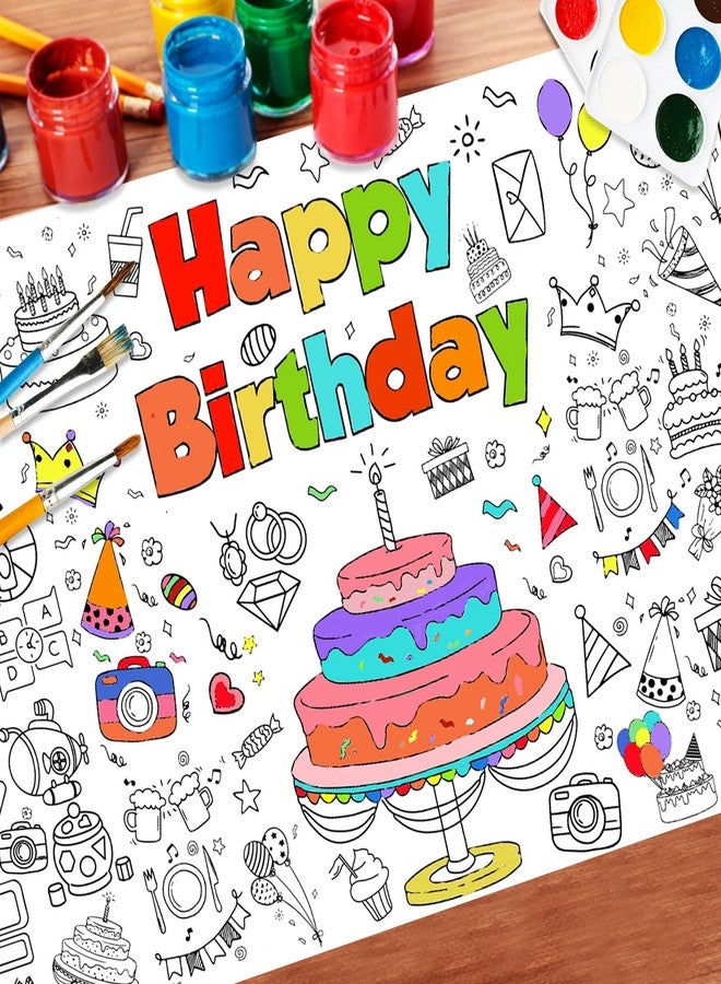 JOFONY Happy Birthday Giant Coloring Tablecloth Poster for Kids,30x72Inch DIY Art Activity Birthday Drawing Paper Coloring Tablecloth Poster Table Cover Mat Home Classroom Birthday Party Suppiles - Image 5