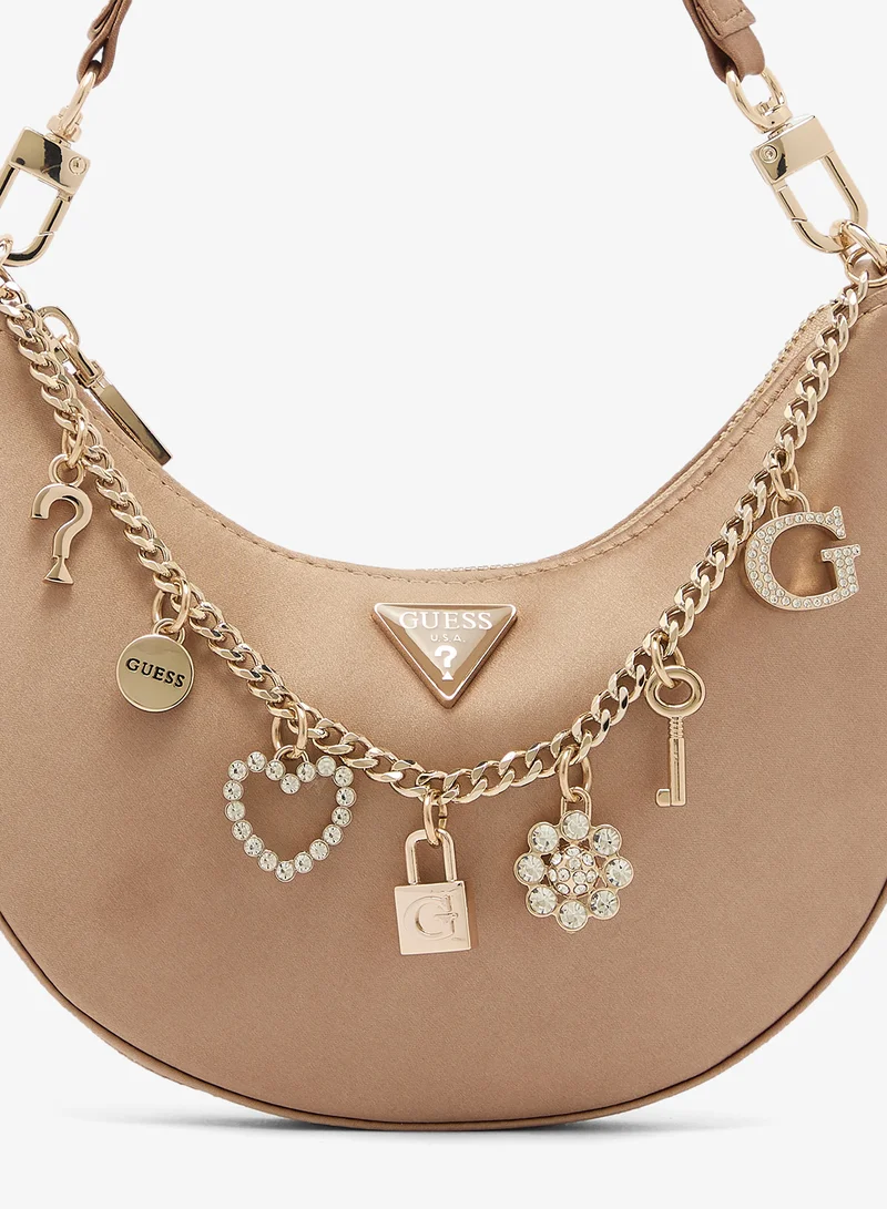 Guess CHAMPAGNE Tasmin Mini Shoulder Bag for Women | Best Price UAE
