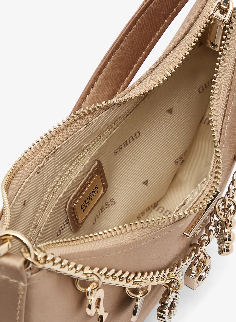 Guess CHAMPAGNE Tasmin Mini Shoulder Bag for Women | Best Price UAE