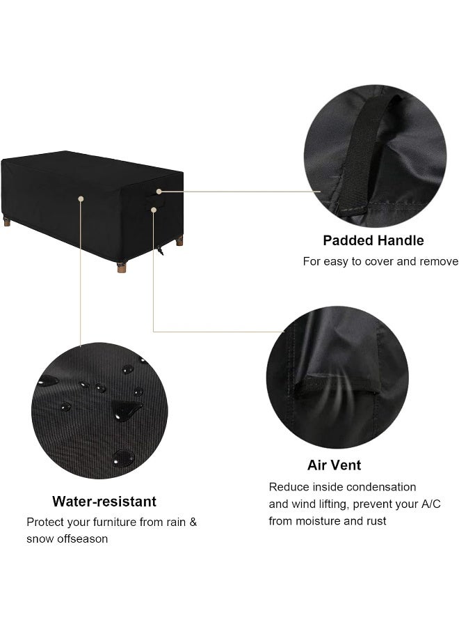 WOMACO Heavy Duty 48 inch Patio Coffee Table Cover, Waterproof Outdoor Coffee Furniture Cover - Image 2