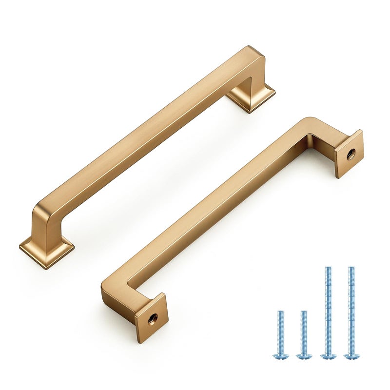 HOME EDIT 10 Pack 5 Inch Champagne Bronze Cabinet Handles Solid Zinc Alloy Pulls for Kitchen Cupboard & Drawer Hardware - Image 1