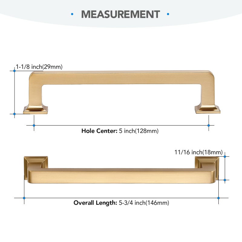 HOME EDIT 10 Pack 5 Inch Champagne Bronze Cabinet Handles Solid Zinc Alloy Pulls for Kitchen Cupboard & Drawer Hardware - Image 2