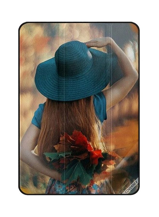 NIBEMINENT Hat Gril Hide Love Leaves Protective Case Cover For Apple iPad Pro 2nd Gen Multicolour