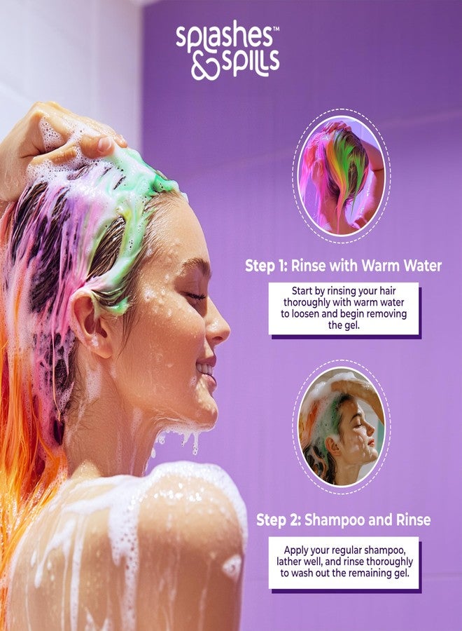 Splashes & Spills UV Neon Hair Gel Set - 6 Bright Non-Toxic Colors with Black Light Glow for Raves, Parties, Clubs, Halloween Costume - Non-Toxic Temporary Wash Out Color - by Splashes and Spills - Image 5