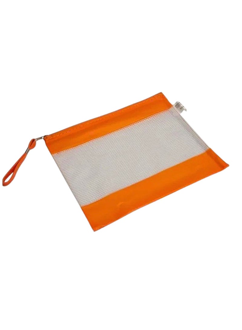 Chrome A5 Zipper File Bag, Zippered Water-Resistant Bag Storage Pouch for Women, Men Organizer Document, Business Receipts, Cosmetics, Travel Accessories (Pack of 5) - Image 1