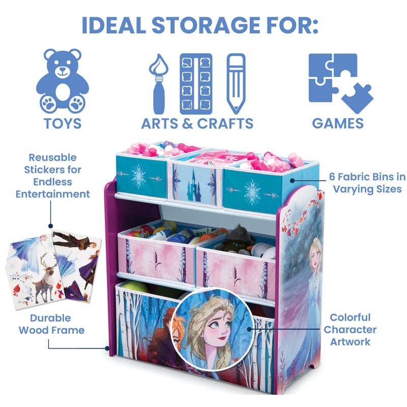 Delta CHILDREN Disney Frozen II 6 Bin Design and Store Toy Organizer by Delta Children, Greenguard Gold Certified - Image 4