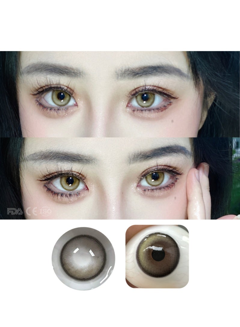 ARUWA Highlight Pudding Lenses Yearly Colored Contact Lenses, Unisex Cosmetic Contact Lenses, Natural Fashion Lenses, 40% Water Soft Contacts,Lens Diameter 14.5mm - Image 2