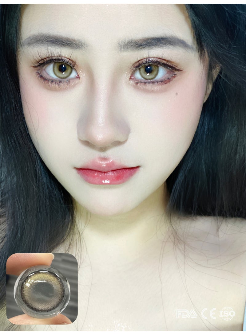 ARUWA Highlight Pudding Lenses Yearly Colored Contact Lenses, Unisex Cosmetic Contact Lenses, Natural Fashion Lenses, 40% Water Soft Contacts,Lens Diameter 14.5mm - Image 3