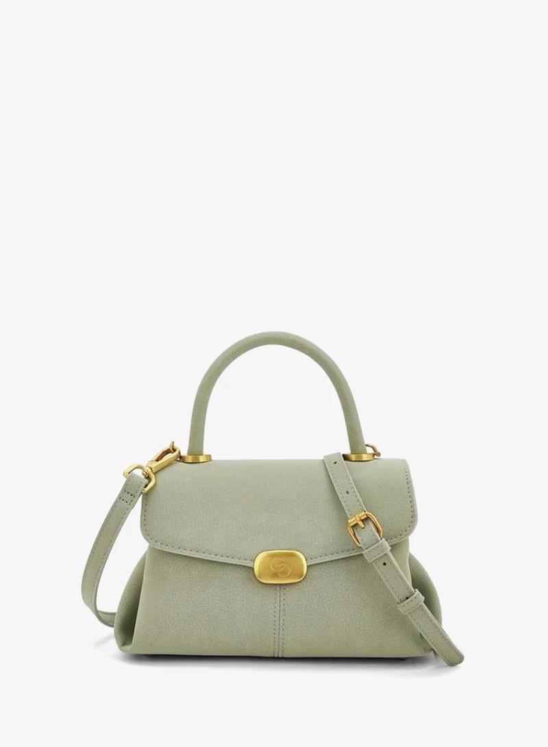 سيليست Suede Satchel Bag With Grab Handle