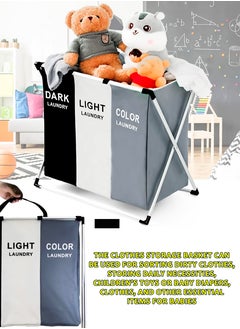 Toshonics Laundry Basket Sorter with Removable Waterproof Bags, Durable Foldable Design, Oxford Cloth & Aluminum Frame, Dirty Clothes Hamper for Laundry Room, Bedroom, Bathroom, Closet, and Dorm Storage  - Image 2