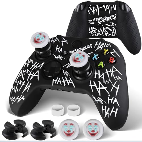 PlayRealm Silicone Skin Cover Sticker x 1 & Extender Grips x 2 for Xbox Series/One Controller The Joker - Image 1