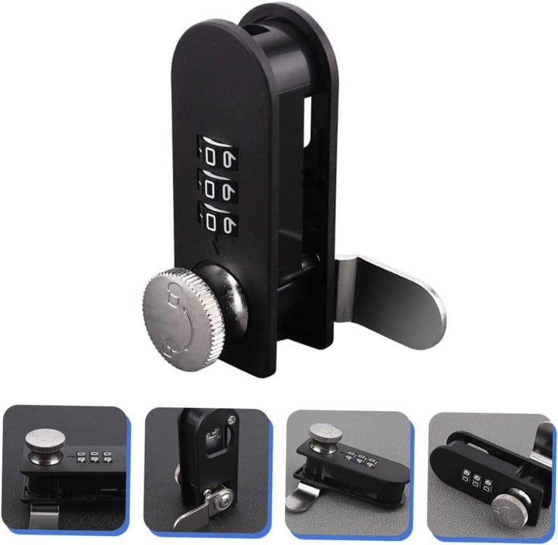 HEBEZON 3-Digit Combination Lock Cum Latch, Password Drawer for Office File Cabinet, Smart Furniture with Turntable Code Dial, Mechanical Keyless Security for Cupboards Cabinet, Storage Box Home - Image 4