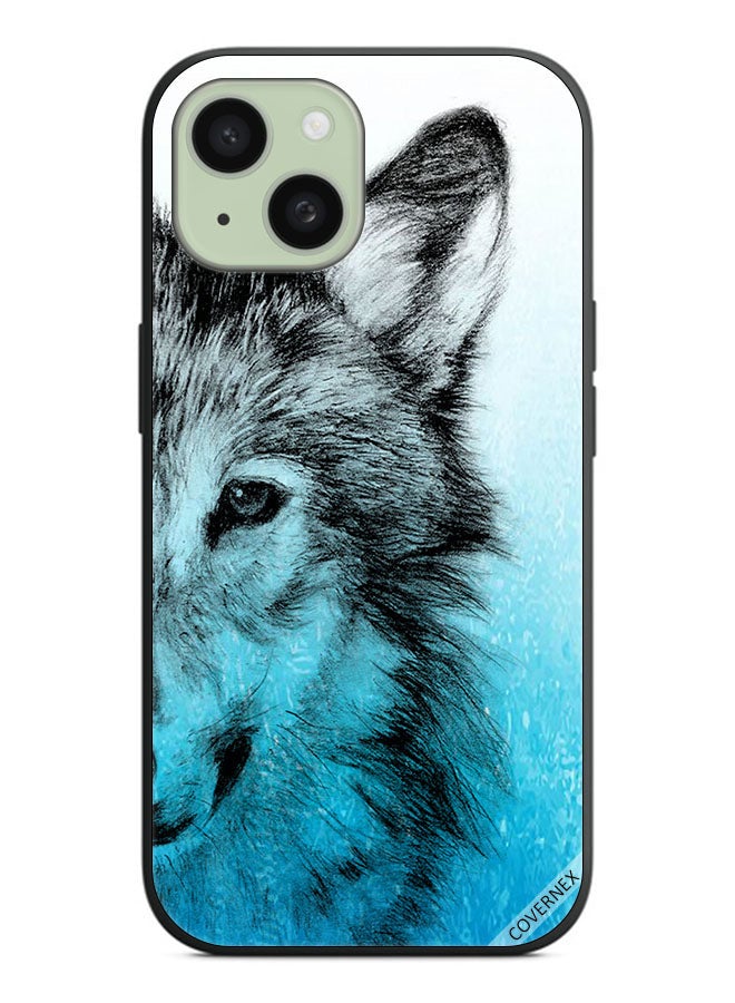 Covernex Protective Case Cover For Apple iPhone 15 Plus Half Wolf Face - Image 1