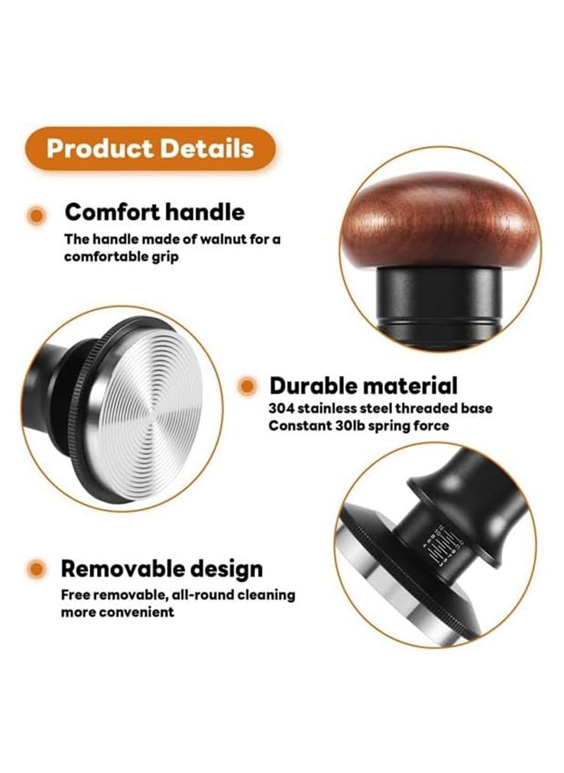 Espresso Coffee Tamper, Coffee Tamper 53mm, with Spring Loaded, Constant 30lb Tamper Tool, Calibrated Coffee Tamper Adjustable Depth Tamp Tools Stainless Steel Base for Espresso Machine (Ripple Base) - pzsku/Z7272883261127DEF3384Z/45/_/1708931736/c7b0d53d-a8aa-45ac-b234-3797eb915ac4