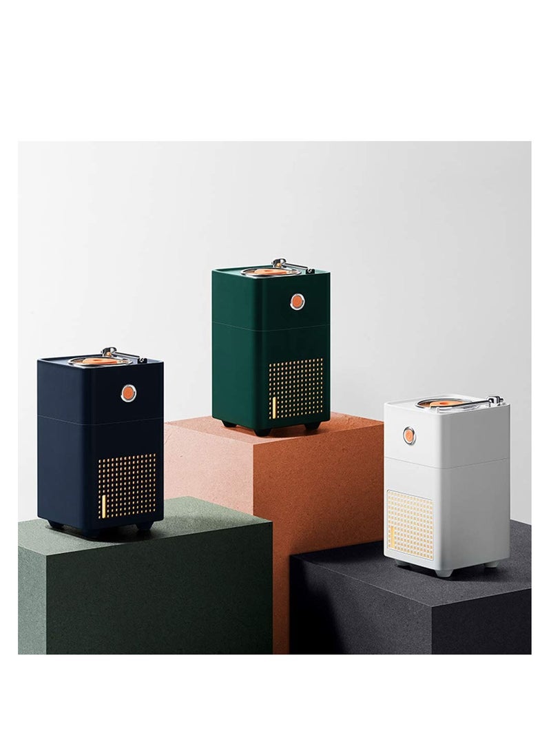 Humidifiers For Bedroom USB-C Portable Desk Humidifier Car  300ml Small Mini Humidifier, Classic Record Player Small Mini Spray with Ambient Night Light Wireless 2 Mist Modes Green