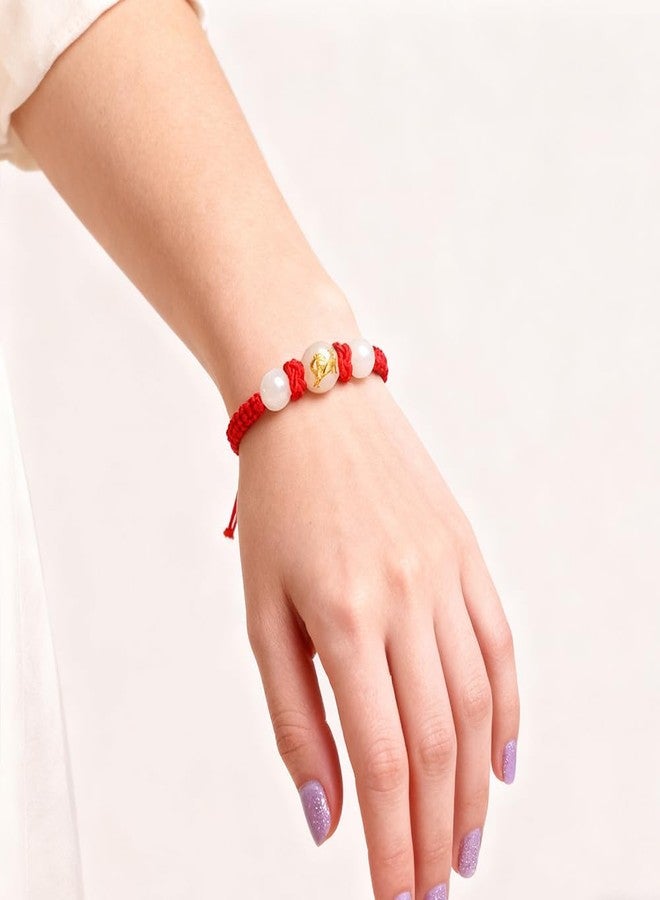 sunglnl 2026 Chinese New Year of Horse Rope Beaded Bracelets, Adjustable String Charm Bracelet Good Luck Chinese Zodiac Animal Handwoven Braided Corded Jewelry Gifts for Women Men (Red Red 5 Pcs+Red White 5 Pcs Horse) - Image 2
