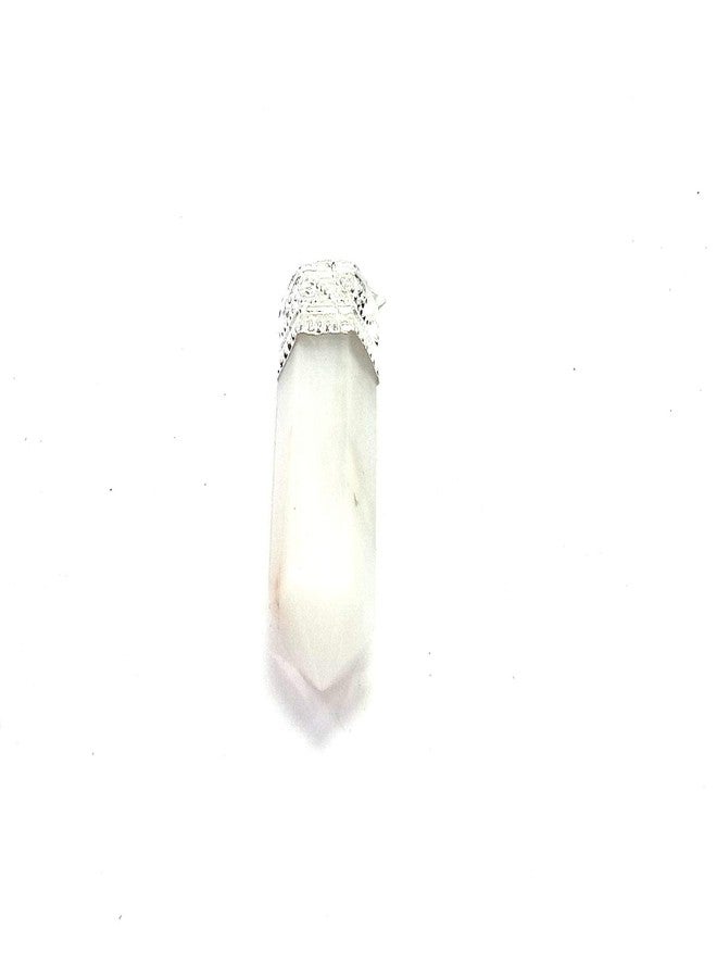 CA AGATE White Jade Pencil Point Pendant Necklace Healing Crystal Gemstone - Image 3