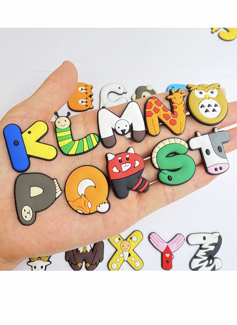 Excefore Shoe Charms for Croc Jibbitz, Cute Letter Animal Croc Charms, Cute Croc Accessories, Plastic Nurse Shoes Decorations for Adults Women Men Gifts Party Favor Birthday, 26 PCS  - Image 3