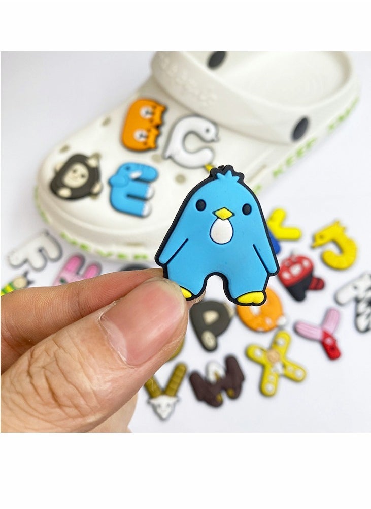 Excefore Shoe Charms for Croc Jibbitz, Cute Letter Animal Croc Charms, Cute Croc Accessories, Plastic Nurse Shoes Decorations for Adults Women Men Gifts Party Favor Birthday, 26 PCS  - Image 1
