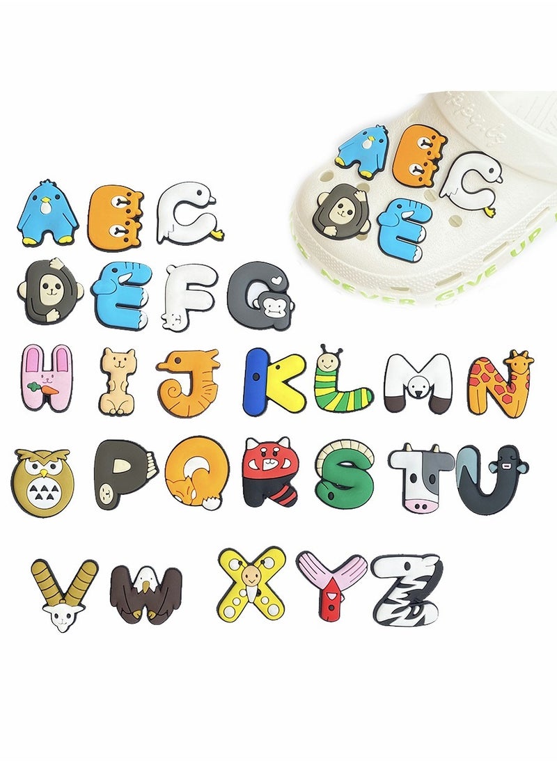 Excefore Shoe Charms for Croc Jibbitz, Cute Letter Animal Croc Charms, Cute Croc Accessories, Plastic Nurse Shoes Decorations for Adults Women Men Gifts Party Favor Birthday, 26 PCS  - Image 5