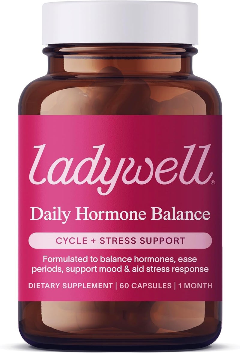 Ladywell كبسولات توازن الهرمونات اليومية  مكمل صحي موجه للنساء  أداپتوجينات  فيتامينات  فطر وظيفي  أحماض أمينية  مدعوم علمياً  نباتي  فعال طبيعياً  60 كبسولة - Image 1