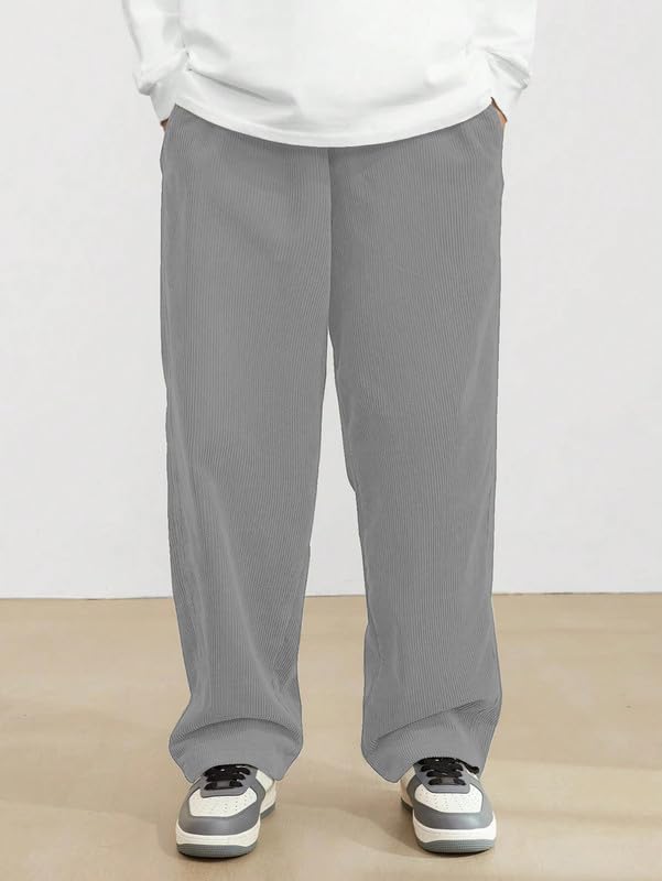 SMOWKLY Men's Premium Cotton Blend Relaxed Fit Stretchable & Comfortable Sweatpant Trouser | Flexible Elastic Waist with Drawstring Lower for man |Pant for Causal & Formal Wear |Gym Joggers Grey - Image 2