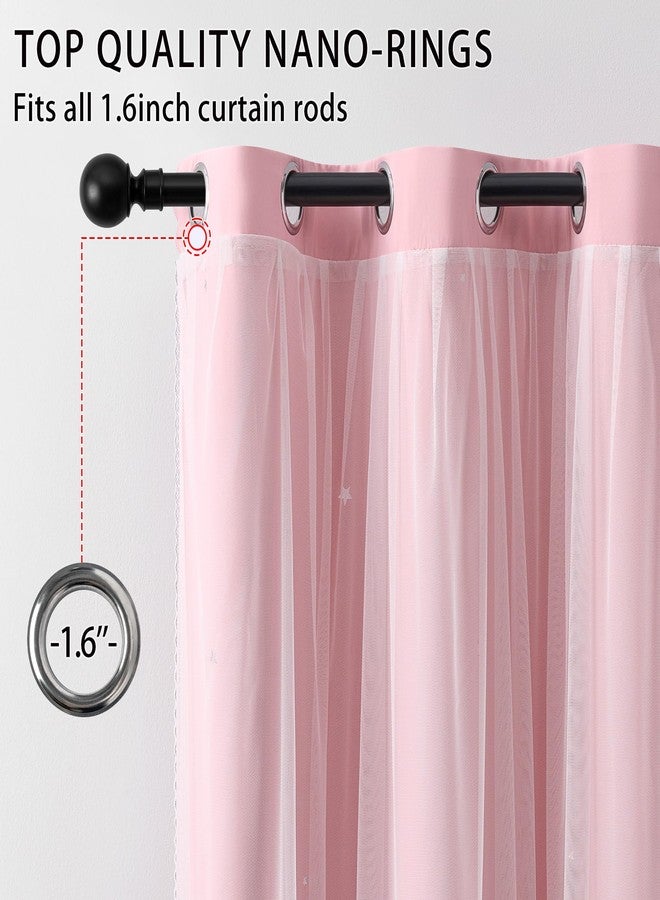 XiDi Light Pink Curtains for Bedroom, Girls Room Blackout Curtains, Kids Room Darkening Curtains Decor, 1 Panel 34/63/1 - Image 2