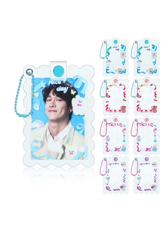 Generic SYOSI, 8pcs Kpop Photocard Holder Keychain, 4.4 x 3.2 Inch Cardholder Plastic Cover, Kawaii Korean Pop Star Photo Card Covers, Little Bear Bunny Dog Key Chain  - Image 1