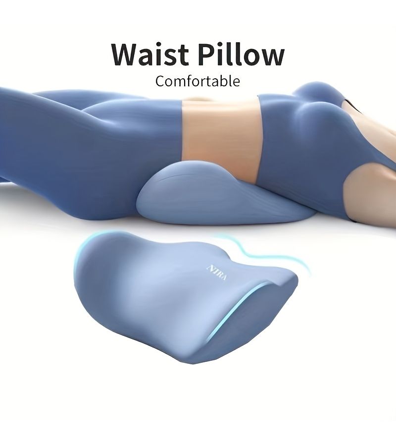 Pink Color Dual Use Lumbar Pillow Office Support For Prolonged Sitting Reclining Support For Sleep Comfortable Worry Free Lumbar Care - Image 1