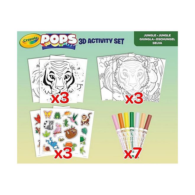 Crayola Activity Colouring Set, Jungle Theme, Coloring Pages, Creative Fun, 6 Years+, Pack of 14 - Multicolor - Image 3
