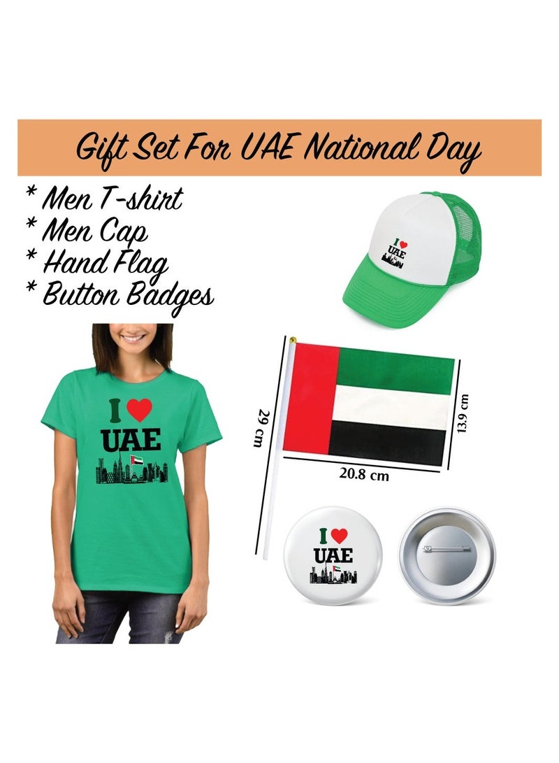 Adult UAE T-shirt - Cap - Flag and Badge Pack of 4 Combo - Image 2