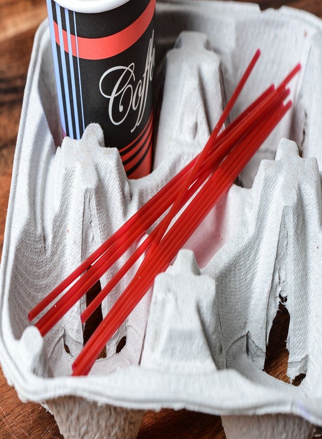EcoQuality [1000 PACK] 5 Inch Compostable Plastic Stirrer, Bio Degradable, Eco Friendly, Sip Stirrer, Bar Stirrer, Sip Straw, For Coffee, Cocktail, Latte and Tea - 5 Inches, 1000/Box, Red - Image 5