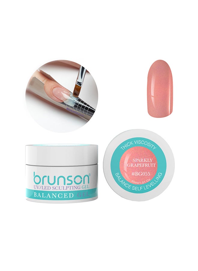 brunson Sculpting Camouflage Uv Builder Gel Balanced Level Gel Uv Sculpting Nail Gel System 30Ml Sparkle Grapefruit Bg055