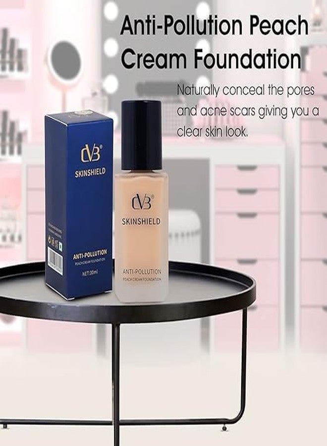 Cvb Ft-808 Natural Anti Pollution Peach Cream Foundation Oil-Free, Lightweight Liquid Makeup Base - Image 4