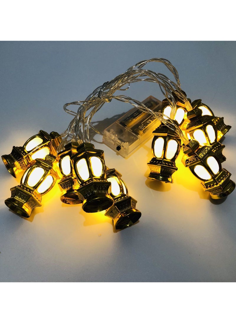 VUCATIN - 20 LED Fairy Lights Ramadan String Lights Eid Kerosene Lantern String Light Ramadan Lantern String Light Eid Decorations Ramadan String Lights for Eid Party Outdoor String Lights 9.84 ft (Warm White) - Image 1