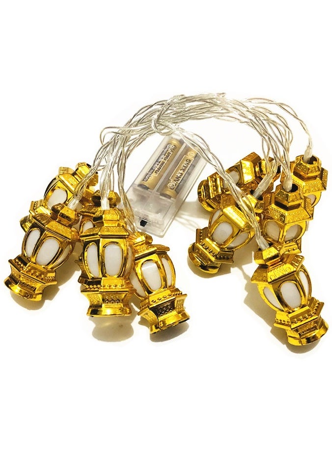 VUCATIN - 20 LED Fairy Lights Ramadan String Lights Eid Kerosene Lantern String Light Ramadan Lantern String Light Eid Decorations Ramadan String Lights for Eid Party Outdoor String Lights 9.84 ft (Warm White) - Image 1
