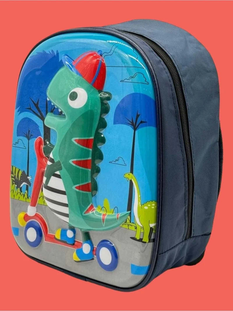 Tezzgelsin Boys Kindergarten Nursery 5D Embossed Dino Dinosaur Patterned 2-6 Years Old School Bag