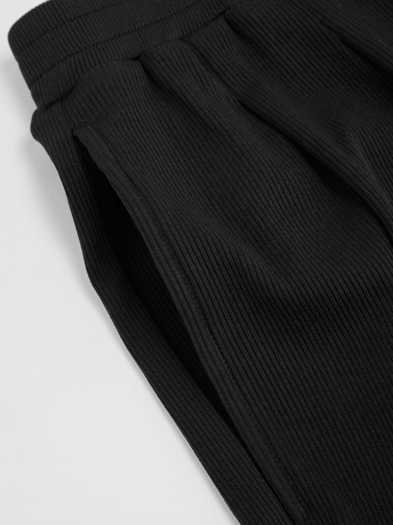CIDER Womenâ€™s Plus Size Fashion Wide Leg Pants Palazzo Flowy Elastic Waist Pants with Pockets Black - Image 4
