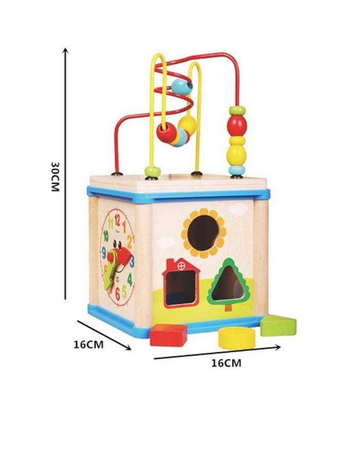 general Multifunctional Fun Educational Wooden Educational Toy Bead Box Design For Kids 16x30x16cm - Image 2