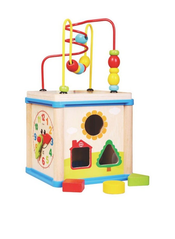 general Multifunctional Fun Educational Wooden Educational Toy Bead Box Design For Kids 16x30x16cm - Image 1