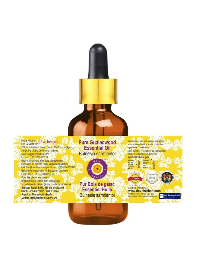 Deve Herbes Guaiacwood Essential Oil (Bulnesia sarmientoi) with Glass Dropper Pure | Viscous Texture | Rich Aroma | Unisex | All Skin Types |Natural Extract Steam Distilled 100ml - Image 3