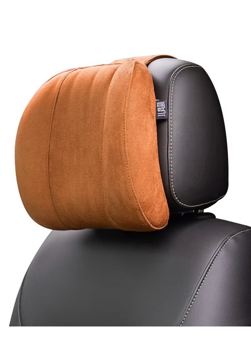 AGC Memory Foam Car Headrest Pillow Ergonomic Neck Support Cushion for Driving & Travel - Breathable Fabric, Adjustable Strap, Universal Fit for Cars, Office Chairs & Home HC-1012 Brown - Image 4