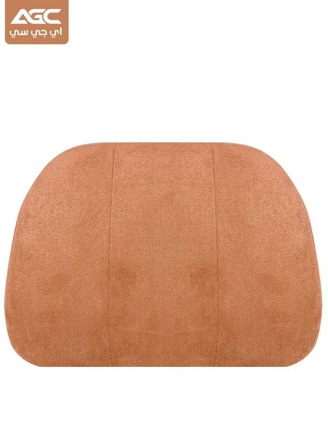 AGC Memory Foam Car Headrest Pillow Ergonomic Neck Support Cushion for Driving & Travel - Breathable Fabric, Adjustable Strap, Universal Fit for Cars, Office Chairs & Home HC-1012 Brown - Image 1