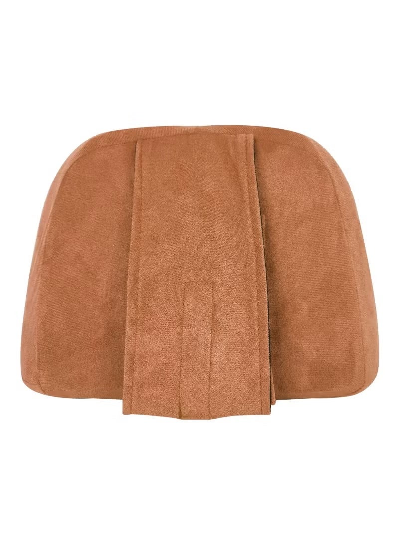 AGC Memory Foam Car Headrest Pillow Ergonomic Neck Support Cushion for Driving & Travel - Breathable Fabric, Adjustable Strap, Universal Fit for Cars, Office Chairs & Home HC-1012 Brown - Image 3