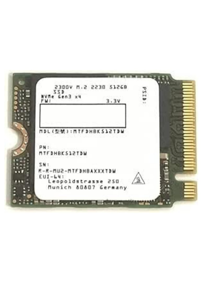 512GB M.2 2230 NVMe PCIe Gen3 x4 SSD (30mm) – Internal Solid State Drive – Compatible with Steam Deck, Surface Pro X, Dell, HP, Lenovo, Ultrabooks & Tablets 