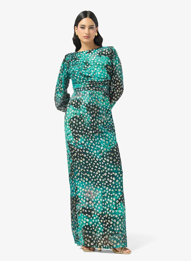 Puff Sleeve Belted Dress