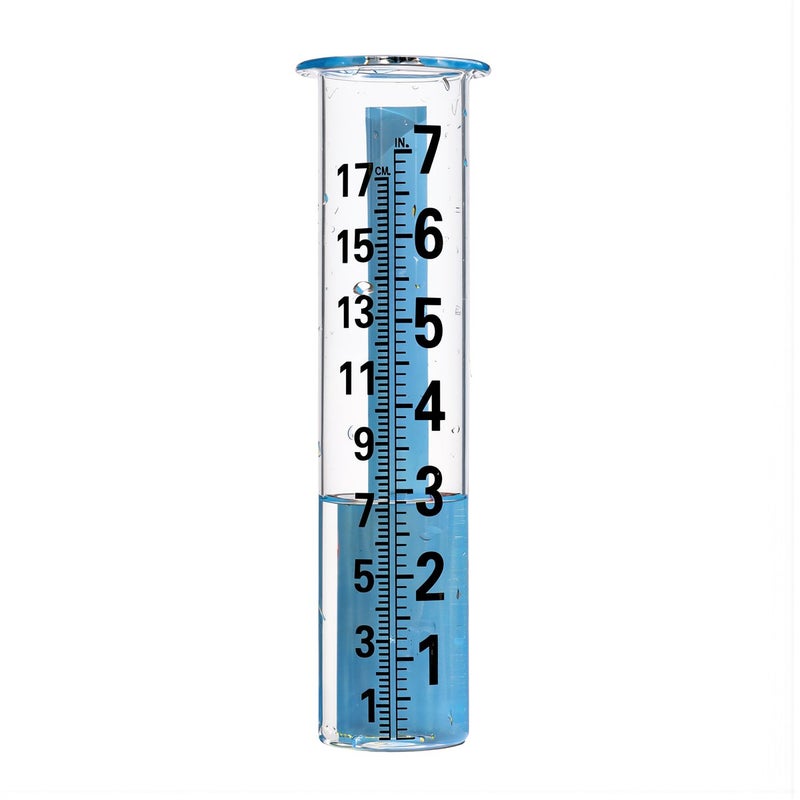 Unbreakable Glass Rain Gauge No Fade Scale No Yellowing Heavy Duty Outdoor 8.27in - Image 1