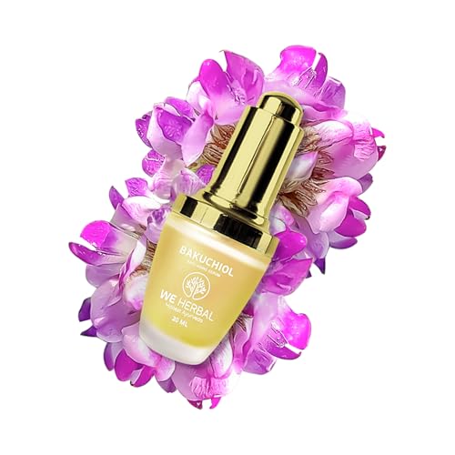WE HERBAL Bakuchiol Face Serum Lightweight Facial Oil with Rosehip Almond Raspberry Seed Oils Hydrating Daily Serum for Smooth HealthyLooking Skin Suitable for All Skin Types 20 ml 067 oz - Image 1